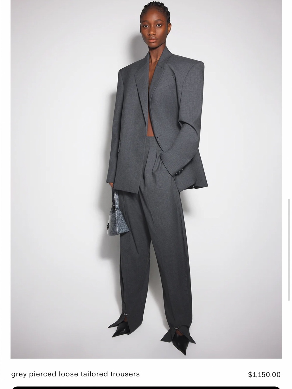Mugler Gray Tailored Trousers